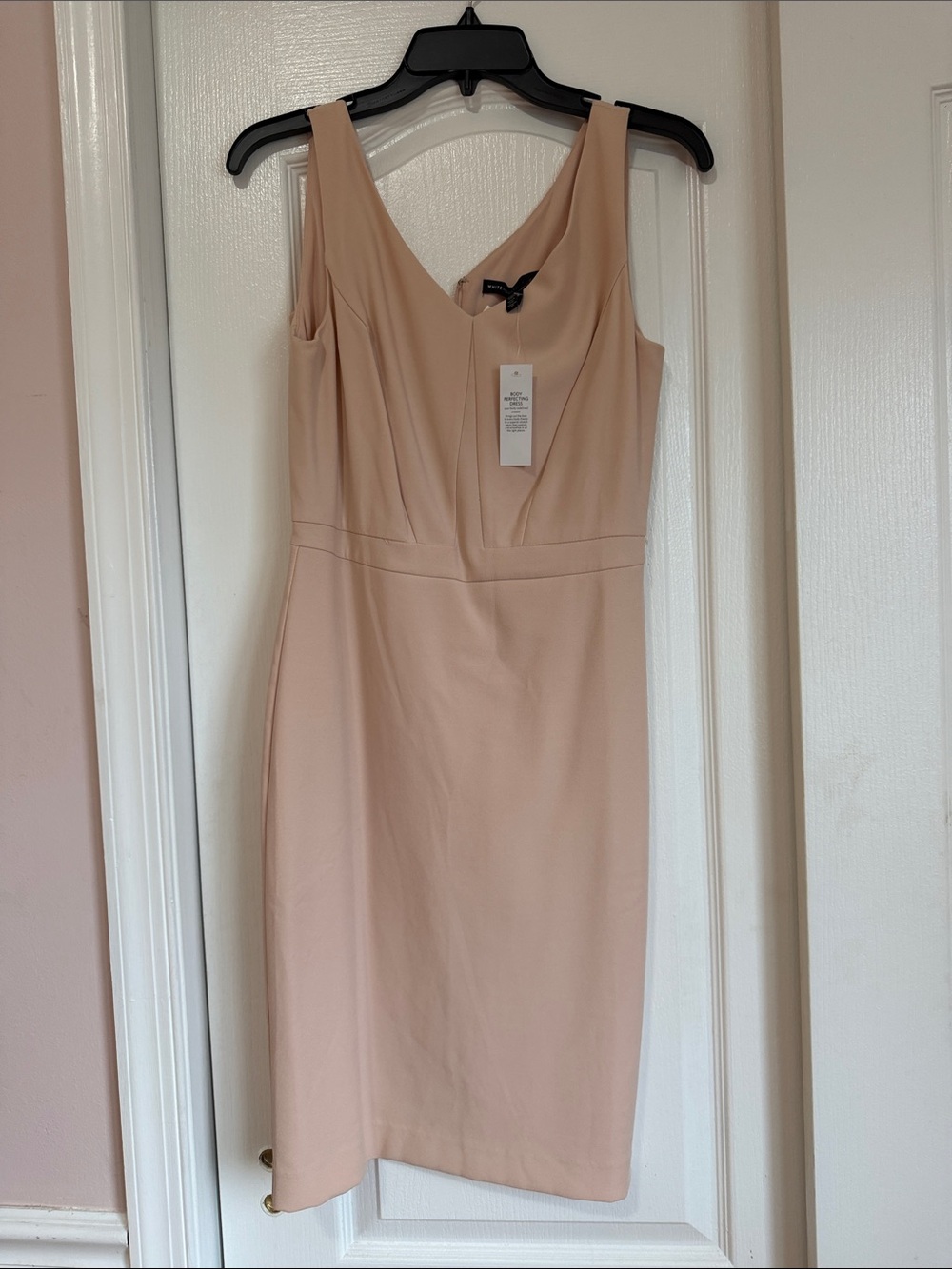 White House Black Market Blush Sleeveless Sheath Dress